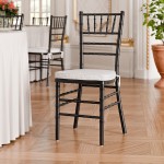 Lancaster Table & Seating Black Wood Chiavari Chair with White Cushion Lancaster Table & Seating Black Wood Chiavari Chair with White Cushion