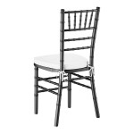 Lancaster Table & Seating Black Wood Chiavari Chair with White Cushion Lancaster Table & Seating Black Wood Chiavari Chair with White Cushion