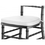 Lancaster Table & Seating Black Wood Chiavari Chair with White Cushion Lancaster Table & Seating Black Wood Chiavari Chair with White Cushion
