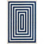 Abani Casa Collection 4' x 6' Navy / Cream Contemporary Rectangular Area Rug Abani Casa Collection 4' x 6' Navy / Cream Contemporary Rectangular Area Rug