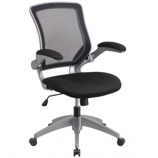 Flash Furniture BL-ZP-8805-BK-GG Mid-Back Black Mesh Office Chair / Task Chair with Flip-Up Arms and Nylon Base Flash Furniture BL-ZP-8805-BK-GG Mid-Back Black Mesh Office Chair / Task Chair with Flip-Up Arms and Nylon Base