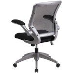 Flash Furniture BL-ZP-8805-BK-GG Mid-Back Black Mesh Office Chair / Task Chair with Flip-Up Arms and Nylon Base Flash Furniture BL-ZP-8805-BK-GG Mid-Back Black Mesh Office Chair / Task Chair with Flip-Up Arms and Nylon Base