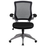 Flash Furniture BL-ZP-8805-BK-GG Mid-Back Black Mesh Office Chair / Task Chair with Flip-Up Arms and Nylon Base Flash Furniture BL-ZP-8805-BK-GG Mid-Back Black Mesh Office Chair / Task Chair with Flip-Up Arms and Nylon Base