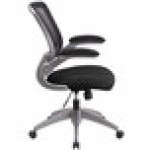 Flash Furniture BL-ZP-8805-BK-GG Mid-Back Black Mesh Office Chair / Task Chair with Flip-Up Arms and Nylon Base Flash Furniture BL-ZP-8805-BK-GG Mid-Back Black Mesh Office Chair / Task Chair with Flip-Up Arms and Nylon Base