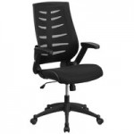 Flash Furniture BL-ZP-8805-BK-GG Mid-Back Black Mesh Office Chair / Task Chair with Flip-Up Arms and Nylon Base Flash Furniture BL-ZP-8805-BK-GG Mid-Back Black Mesh Office Chair / Task Chair with Flip-Up Arms and Nylon Base