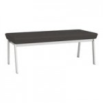 Lesro Newport Patriot Plus Black Vinyl 3-Seat Bench with Silver Powder-Coated Steel Legs