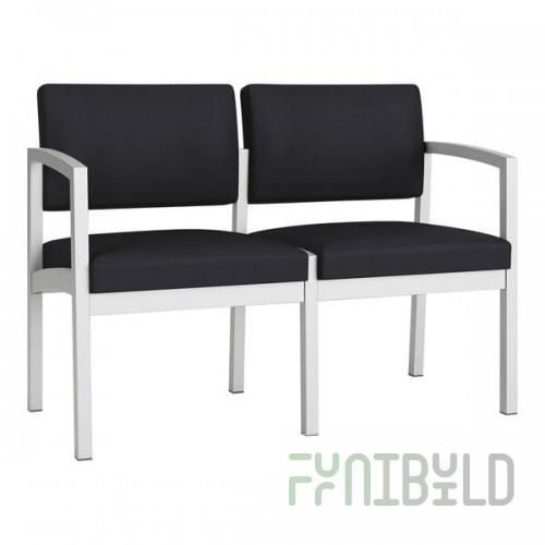 Lesro Lenox Steel Patriot Plus Black Vinyl Loveseat