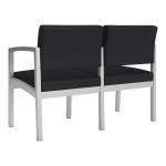 Lesro Lenox Steel Patriot Plus Black Vinyl Loveseat
