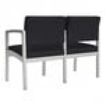 Lesro Lenox Steel Patriot Plus Black Vinyl Loveseat