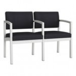Lesro Lenox Steel Patriot Plus Black Vinyl Loveseat