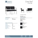 Lesro Lenox Steel Patriot Plus Black Vinyl Loveseat