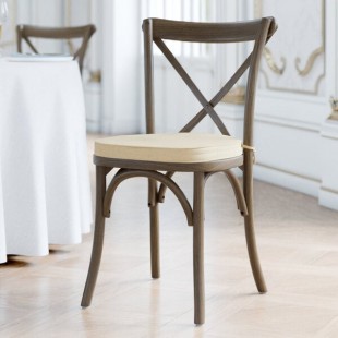 Lancaster Table & Seating Vineyard Whiskey Brown Wood Cross Back Chair with 2 Lancaster Table & Seating Vineyard Whiskey Brown Wood Cross Back Chair with 2