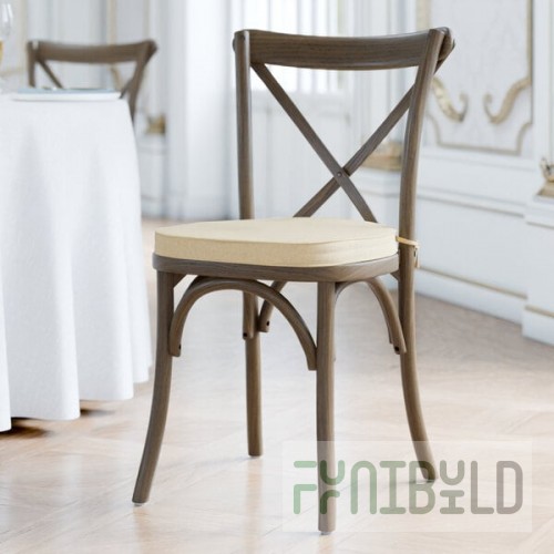Lancaster Table & Seating Vineyard Whiskey Brown Wood Cross Back Chair with 2