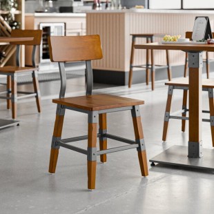 Lancaster Table & Seating Industrial Chair with Rustic Walnut Finish Lancaster Table & Seating Industrial Chair with Rustic Walnut Finish