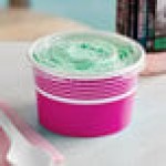 Choice 8 oz. Pink Paper Frozen Yogurt / Food Cup with Flat Lid - 50/Case