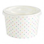 Choice 8 oz. Pink Paper Frozen Yogurt / Food Cup with Flat Lid - 50/Case