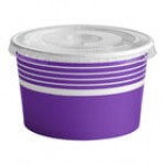 Choice 8 oz. Pink Paper Frozen Yogurt / Food Cup with Flat Lid - 50/Case