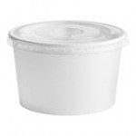 Choice 8 oz. Pink Paper Frozen Yogurt / Food Cup with Flat Lid - 50/Case