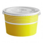 Choice 8 oz. Pink Paper Frozen Yogurt / Food Cup with Flat Lid - 50/Case