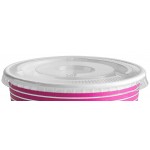 Choice 8 oz. Pink Paper Frozen Yogurt / Food Cup with Flat Lid - 50/Case