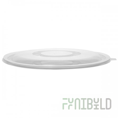 Fineline 5024-FL Super Bowl Clear PET Plastic Flat Lid for 24 oz. Round Bowls - 100/Case