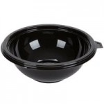 Fineline 5024-FL Super Bowl Clear PET Plastic Flat Lid for 24 oz. Round Bowls - 100/Case