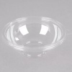 Fineline 5024-FL Super Bowl Clear PET Plastic Flat Lid for 24 oz. Round Bowls - 100/Case