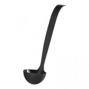 Fineline 540.BK Platter Pleasers 3.5 oz. Black Plastic Disposable Ladle - 72/Case