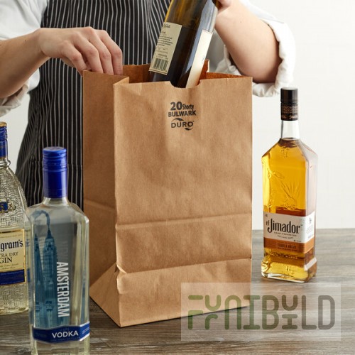 Duro Bulwark 20 lb. Shorty Extra Heavy-Duty Natural Kraft Paper Bag - 400/Bundle