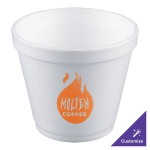 Dart 8SJ12 8 oz. Squat White Customizable Foam Food Container - 1,000/Case