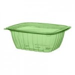 Eco-Products Veridian 24 oz. Compostable Green PLA Plastic Salad Bowl with Lid - 150/Case