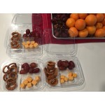 Placon 13 oz. Tamper-Evident Tamper Resistant Recycled PET 3-Compartment Clear Takeout Container - 50/Pack