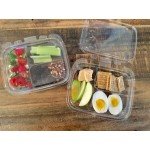 Placon 13 oz. Tamper-Evident Tamper Resistant Recycled PET 3-Compartment Clear Takeout Container - 50/Pack