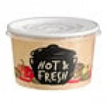 Choice 12 oz. Medley Double Poly-Coated Soup / Hot Food Cup with Vented Paper Lid - 250/Case