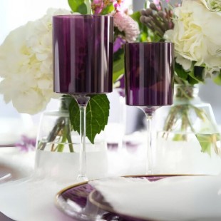 Posh Setting 14 oz. Two-Toned Purple and Clear Plastic Wine Goblet - 60/Case Posh Setting 14 oz. Two-Toned Purple and Clear Plastic Wine Goblet - 60/Case
