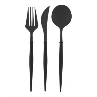 Sophistiplate Bella Black / Black Extra Heavy Weight Plastic Cutlery - 288/Case
