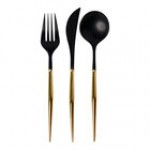 Sophistiplate Bella Black / Black Extra Heavy Weight Plastic Cutlery - 288/Case Sophistiplate Bella Black / Black Extra Heavy Weight Plastic Cutlery - 288/Case