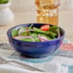 Acopa Capri 19 oz. Deep Sea Cobalt Stoneware Bistro Bowl - Sample