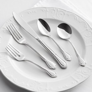 Acopa Blair 18/8 Stainless Steel Extra Heavy Weight Flatware 5-Piece Set - Sample