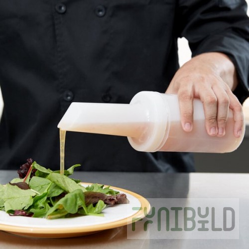 Carlisle PS601NC02 Store 'N Pour PourPlus 1 Qt. White Container with White Spout / Neck and Cap
