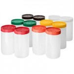 Carlisle PS601NC02 Store 'N Pour PourPlus 1 Qt. White Container with White Spout / Neck and Cap