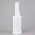 Carlisle PS601NC02 Store 'N Pour PourPlus 1 Qt. White Container with White Spout / Neck and Cap