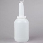 Carlisle PS601NC02 Store 'N Pour PourPlus 1 Qt. White Container with White Spout / Neck and Cap