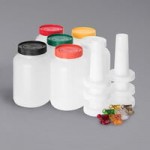 Carlisle PS601NC02 Store 'N Pour PourPlus 1 Qt. White Container with White Spout / Neck and Cap