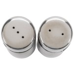 American Metalcraft SP29 0.75 oz. Stainless Steel Round Salt and Pepper Shaker Set - 12/Case