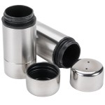 American Metalcraft SP29 0.75 oz. Stainless Steel Round Salt and Pepper Shaker Set - 12/Case