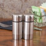 American Metalcraft SP29 0.75 oz. Stainless Steel Round Salt and Pepper Shaker Set - 12/Case