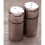 American Metalcraft SP29 0.75 oz. Stainless Steel Round Salt and Pepper Shaker Set - 12/Case