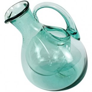 Kalalou 60 oz. Round Tilted Glass White Wine Decanter with Ice Pocket and Handle Kalalou 60 oz. Round Tilted Glass White Wine Decanter with Ice Pocket and Handle
