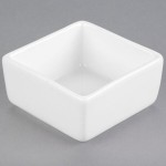 Libbey 905356010 Slenda 2.25 oz. Royal Rideau White Square Porcelain Stacking Ramekin - 36/Case Libbey 905356010 Slenda 2.25 oz. Royal Rideau White Square Porcelain Stacking Ramekin - 36/Case